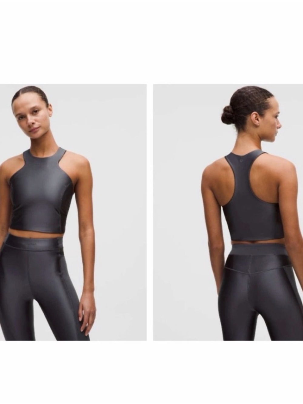 Lululemon satin shine tank coal Performance Cropped top 6 new with tags !
